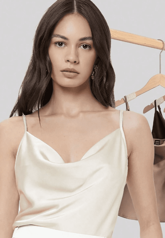 BizChic Women's Sleeveless Satin Camisole Top, Romantic Elegant Solid Color Casual Business Commuter Wear, Suitable For Office, Daily, Autumn