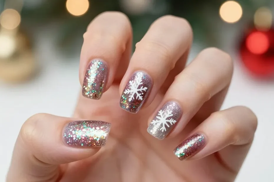 40 Holiday Nail Ideas 2026 – Glitter, Glam & Festive Christmas Nails: Sparkle Tips