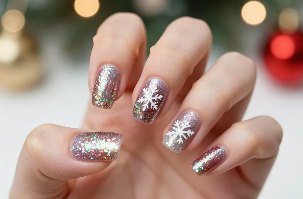 40 Holiday Nail Ideas 2026 – Glitter, Glam & Festive Christmas Nails: Sparkle Tips